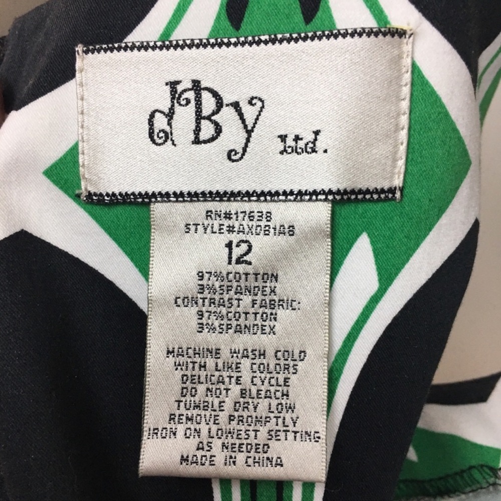 Artsy Blue & Green Lined Dress size 12 - Picture 3 of 3
